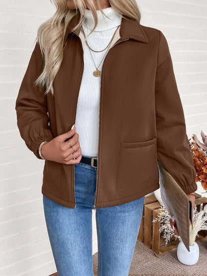 Giacca Donna Foderata in Pile Sherpa con Zip