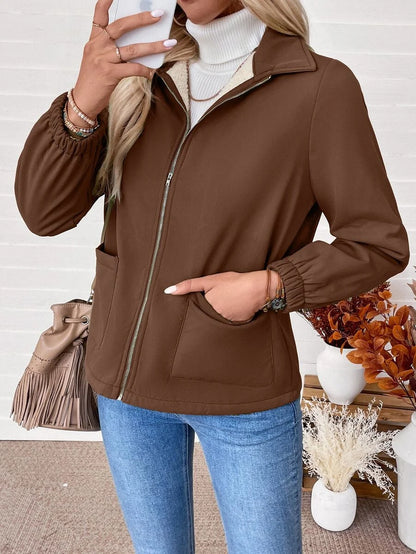 Giacca Donna Foderata in Pile Sherpa con Zip