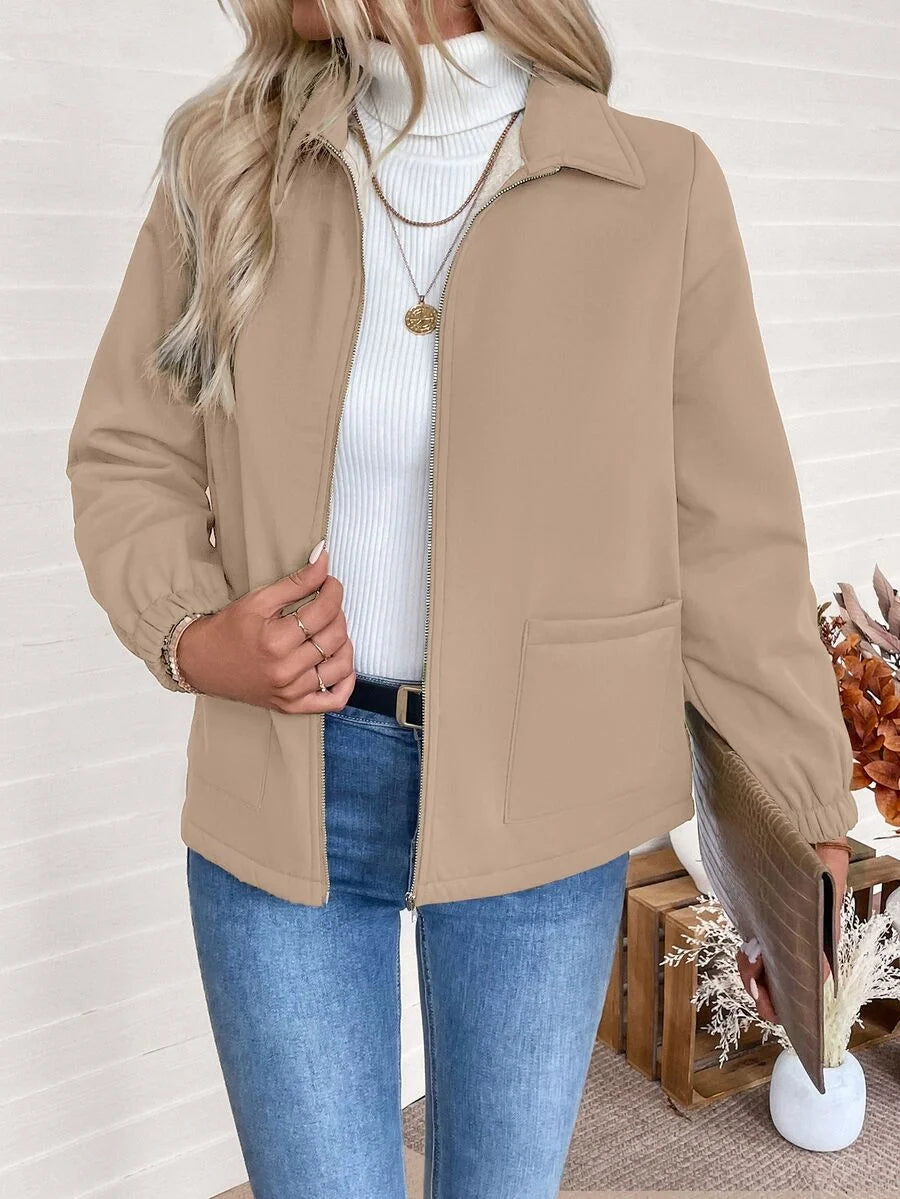 Giacca Donna Foderata in Pile Sherpa con Zip