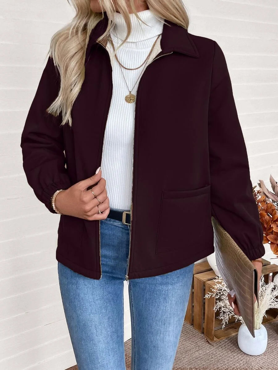 Giacca Donna Foderata in Pile Sherpa con Zip
