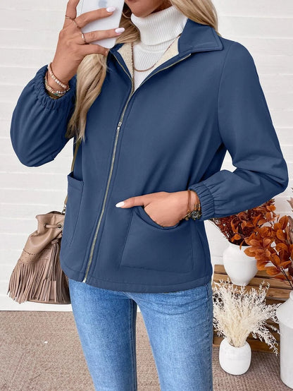 Giacca Donna Foderata in Pile Sherpa con Zip