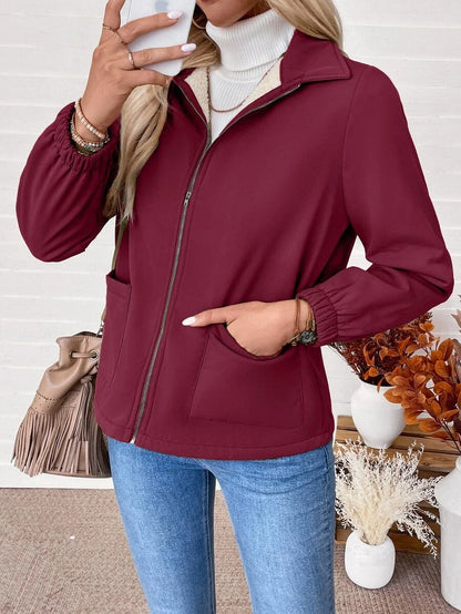 Giacca Donna Foderata in Pile Sherpa con Zip