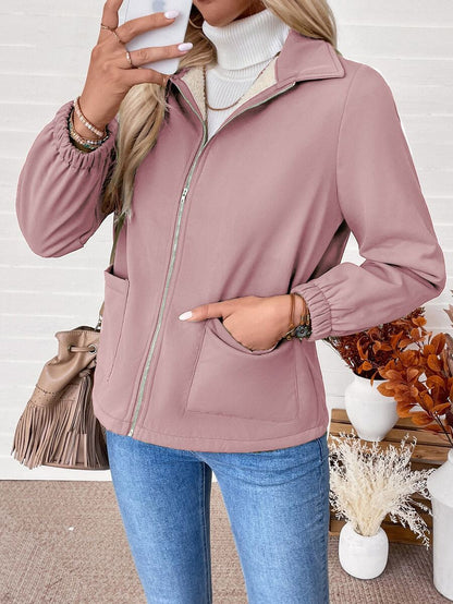 Giacca Donna Foderata in Pile Sherpa con Zip