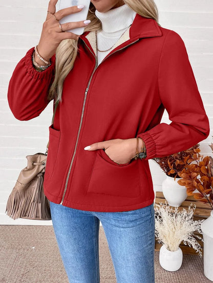 Giacca Donna Foderata in Pile Sherpa con Zip