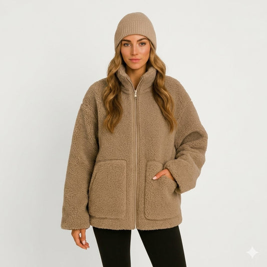 Giacca Donna Oversize Morbida in Pile Teddy Invernale