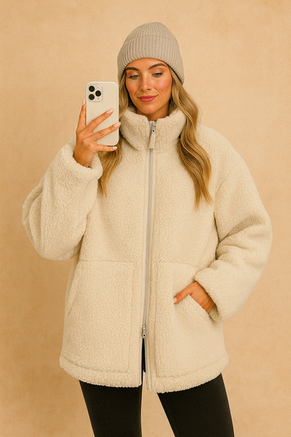 Giacca Donna Oversize Morbida in Pile Teddy Invernale