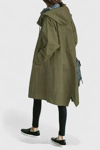 Cappotto Donna con Cappuccio Antipioggia Ampio