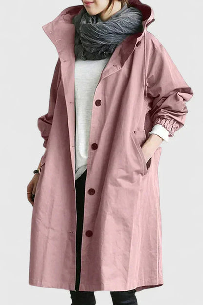 Cappotto Donna con Cappuccio Antipioggia Ampio