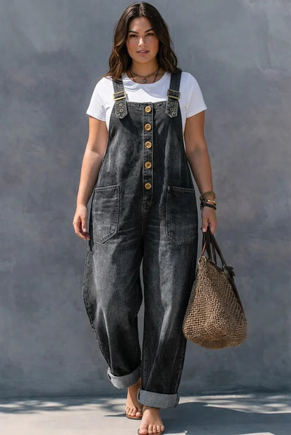 Tuta Intera Donna Jeans Vita Elastica Morbida
