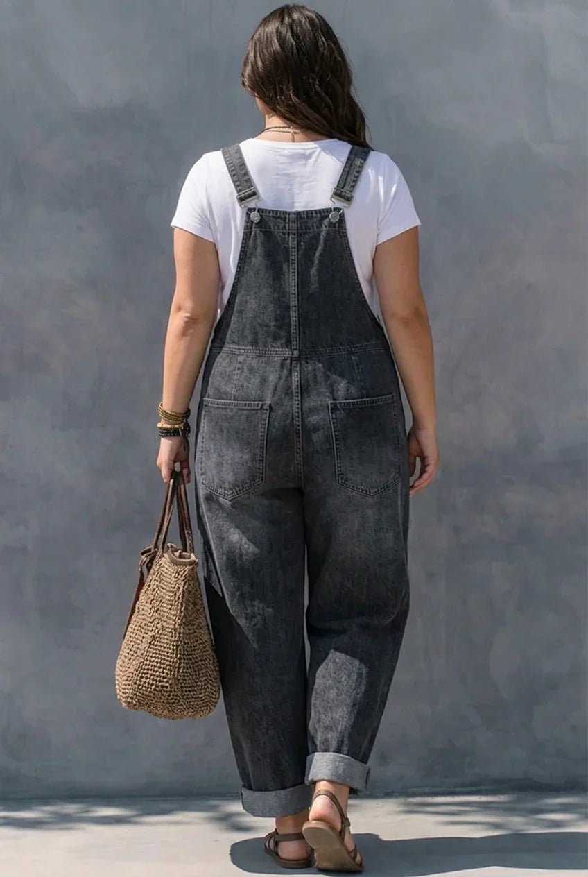 Tuta Intera Donna Jeans Vita Elastica Morbida