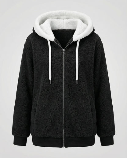Giacca Sherpa Donna Zip Intera con Cappuccio