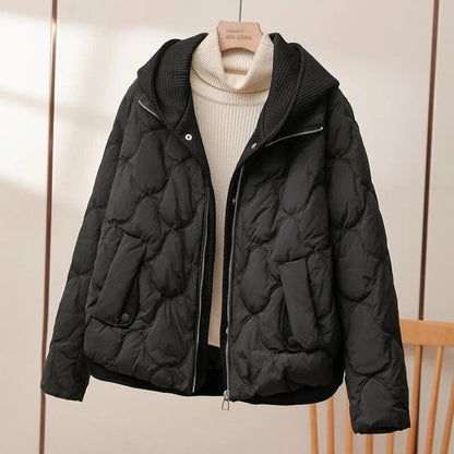Piumino Trapuntato Donna con Cappuccio e Zip