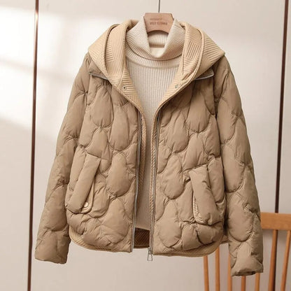 Piumino Trapuntato Donna con Cappuccio e Zip