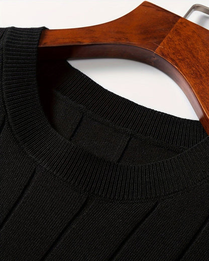 Maglietta Uomo Slim Fit Righe Elasticizzata Casual