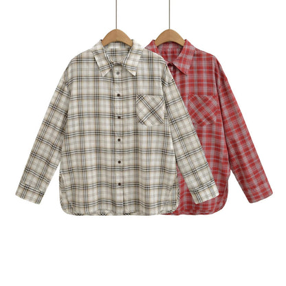 Camicia di Flanella Donna a Quadri con Taschino