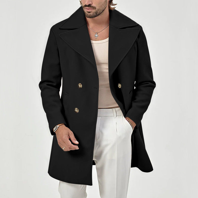 Cappotto Doppiopetto Uomo con Revers Ampi