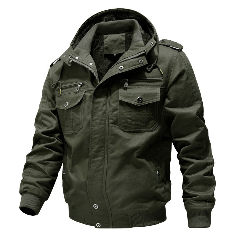 Giacca Cargo Uomo Foderata Sherpa con Cappuccio