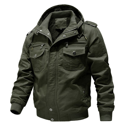 Giacca Cargo Uomo Foderata Sherpa con Cappuccio