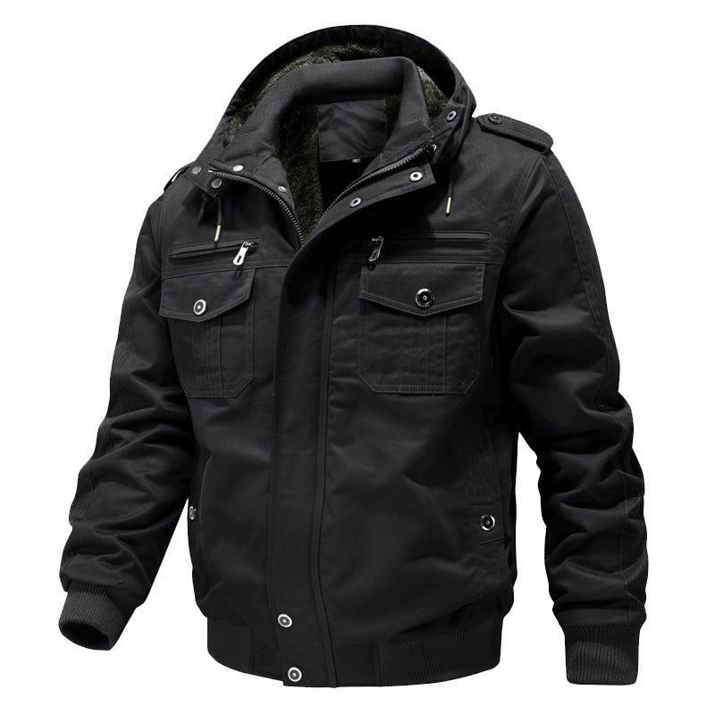 Giacca Cargo Uomo Foderata Sherpa con Cappuccio
