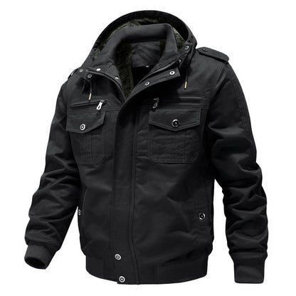 Giacca Cargo Uomo Foderata Sherpa con Cappuccio
