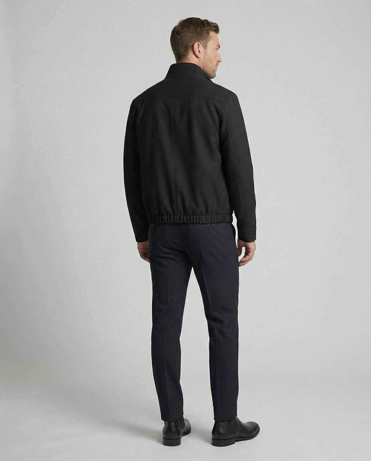 Giacca Harrington Uomo Nera Taglio Ampio con Zip
