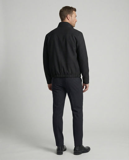 Giacca Harrington Uomo Nera Taglio Ampio con Zip