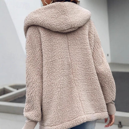 Cappotto Teddy Donna Oversize con Collo a Scialle