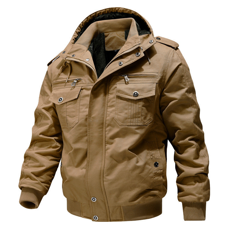 Giacca Cargo Uomo Foderata Sherpa con Cappuccio