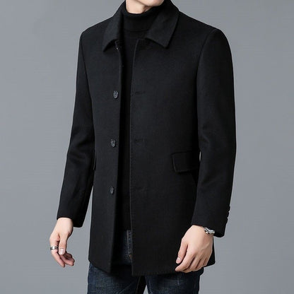 Cappotto Monopetto Uomo Elegante con Tasche Laterali