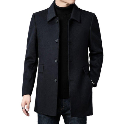 Cappotto Monopetto Uomo Elegante con Tasche Laterali