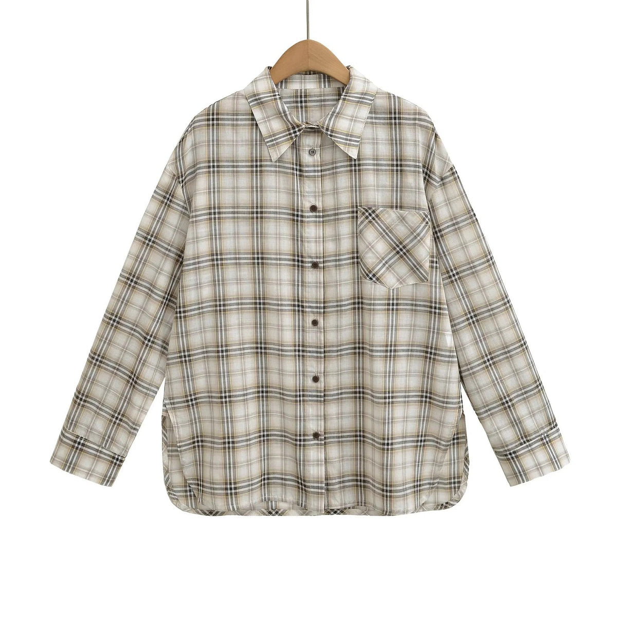 Camicia di Flanella Donna a Quadri con Taschino
