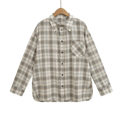 Camicia di Flanella Donna a Quadri con Taschino