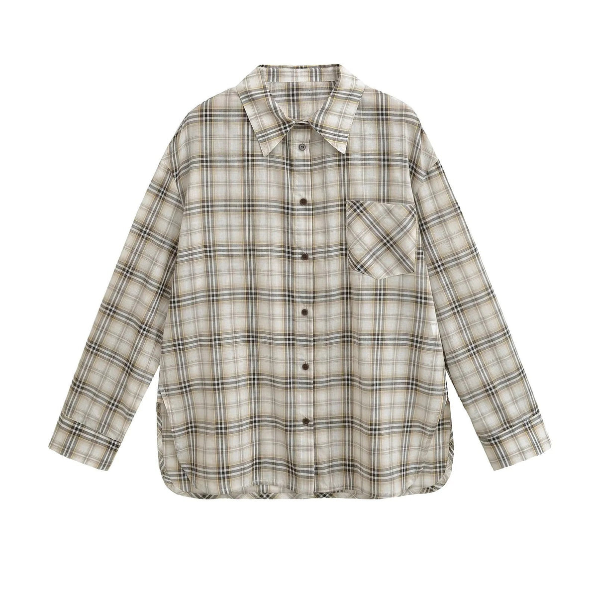 Camicia di Flanella Donna a Quadri con Taschino