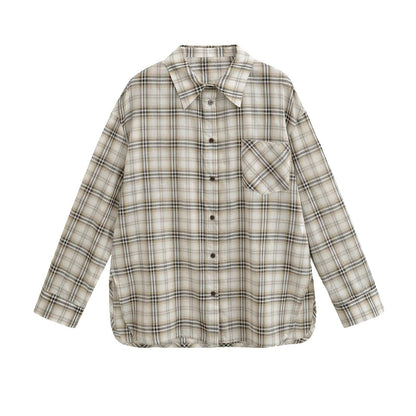Camicia di Flanella Donna a Quadri con Taschino