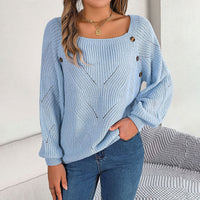 Maglione Donna Traforato con Maniche a Palloncino