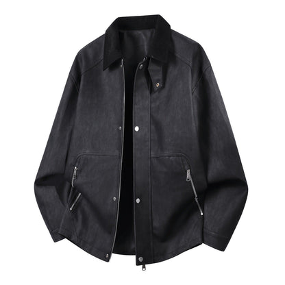 Giacca Harrington Uomo Oversize in Ecopelle