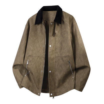 Giacca Harrington Uomo Oversize in Ecopelle