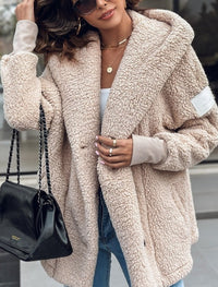 Cappotto Teddy Donna Oversize con Collo a Scialle