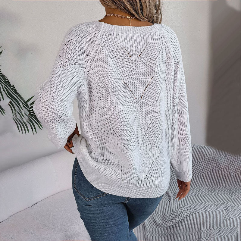 Maglione Donna Traforato con Maniche a Palloncino
