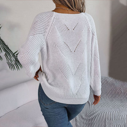 Maglione Donna Traforato con Maniche a Palloncino