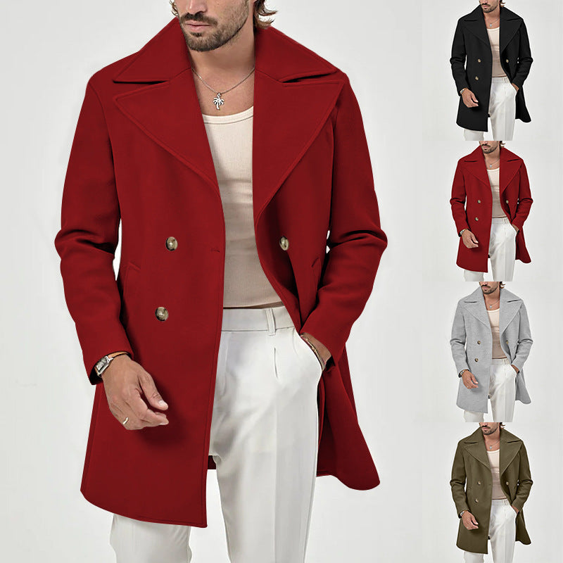 Cappotto Doppiopetto Uomo con Revers Ampi