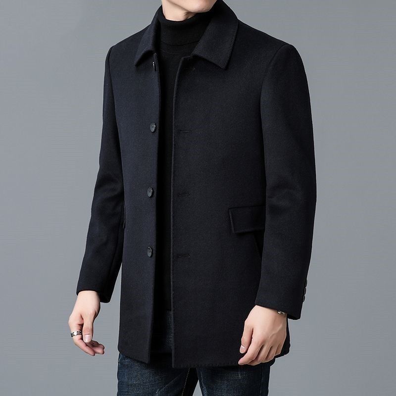 Cappotto Monopetto Uomo Elegante con Tasche Laterali