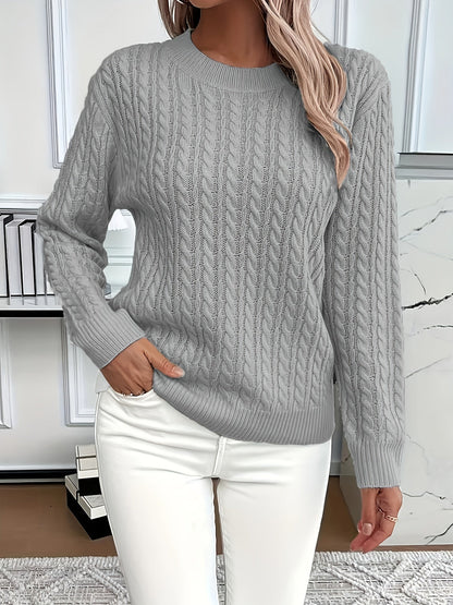 Maglione Donna Oversize a Trecce Girocollo