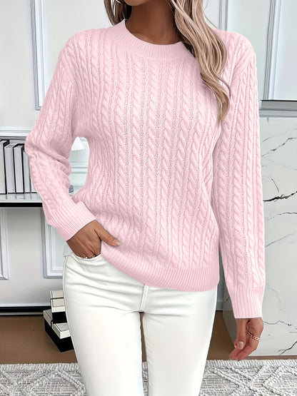 Maglione Donna Oversize a Trecce Girocollo