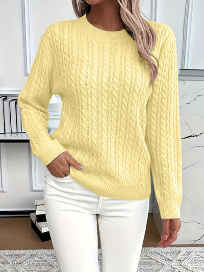 Maglione Donna Oversize a Trecce Girocollo