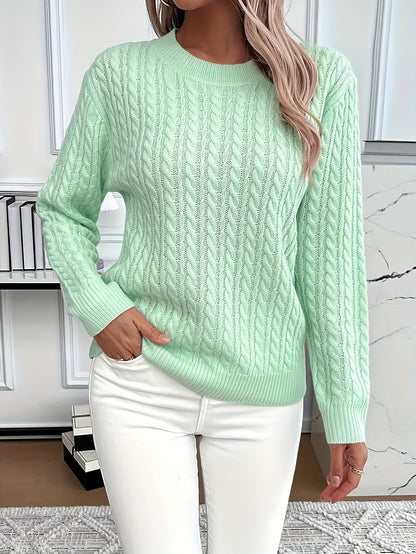 Maglione Donna Oversize a Trecce Girocollo