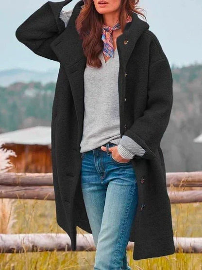 Cappotto Teddy Donna Oversize Lungo con Cappuccio