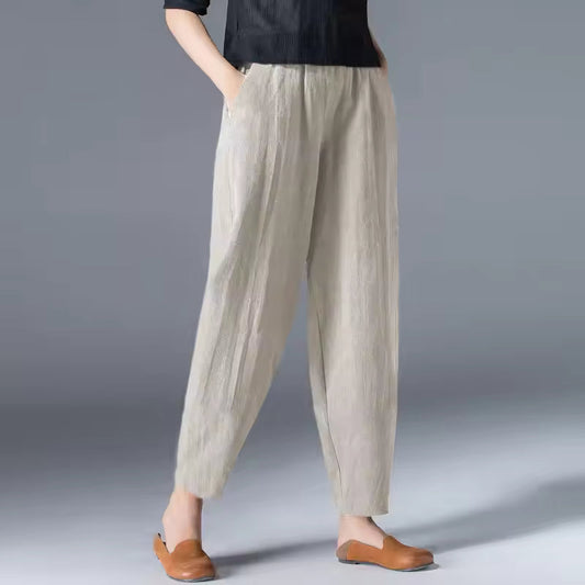 Pantaloni Donna Leggeri Relaxed Caviglia Affusolata