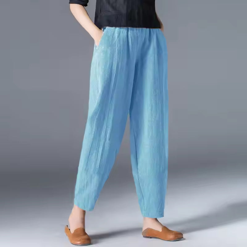 Pantaloni Donna Leggeri Relaxed Caviglia Affusolata