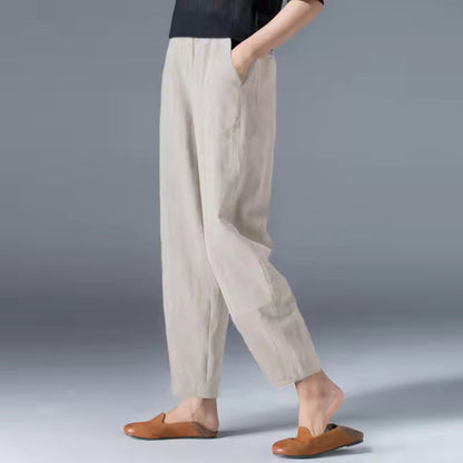 Pantaloni Donna Leggeri Relaxed Caviglia Affusolata